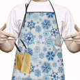 thumbnail image 2 of Blue Christmas Snowflake Pattern Apron-Garden Aprons for Women with Pockets-Cotton Linen Waterproof Kitchen Cooking Gardening Aprons Adjustable for Kitchen,Cooking,BBQ and Salon 33"x27", 2 of 7