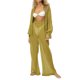 thumbnail image 1 of Txlixc Blusa de botón transparente de manga larga y pantalones de piernas anchas para mujeres Txlixc  moda, 1 of 10