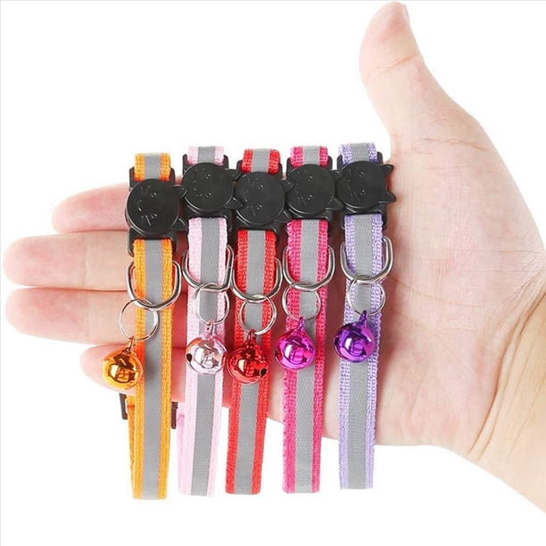 Hebilla de Seguridad de Liberación Rápida con Collares Reflectantes para Gatos de 36 Piezas con Campana Ajustable de 19-32 cm (12 Colores)