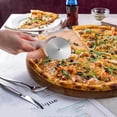 thumbnail image 3 of Qianli 2 Pieces Pizza Cutter with Cover, Stainless Steel Pink Vegetable Knife Pizza Slicer Pizza Rocker Blade Pie Server Pastry Wheel, 3 of 5
