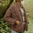 thumbnail image 4 of GEWSEY Womens Dolman Lightweight Quilted Jackets Zip Up Long Sleeve Stand Neck Warm Winter Outwears (Brown, XXL), 4 of 7