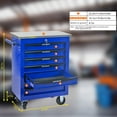 thumbnail image 5 of Tool Storage Cabinet 7 Drawers Multifunctional Tool Cart with Wheels,Metal Rolling Tool Cart Storage for Garage Workshop Warehouse Repair Shop--With Stainless Steel Roof- BLACK&BLUE,Tool Cabinet, 5 of 18