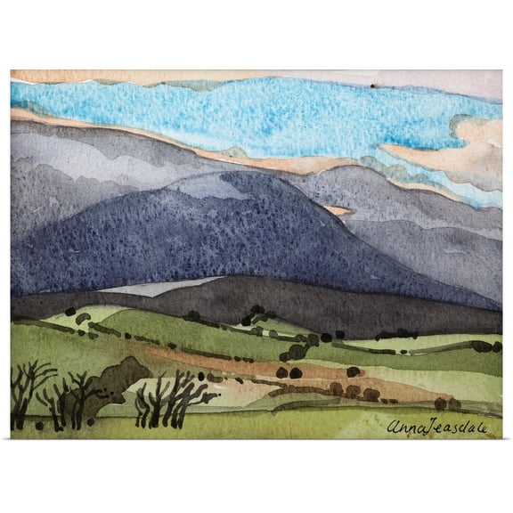 Great BIG Canvas | Rolled Anna Teasdale Poster Print entitled Snowdonia, 1908