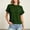 Green, variant on 2026 New Women’s Short Sleeve Sweaters Tops Oversized Summer Casual Ruffled Hem Knit Pullover Cute Solid Color Crochet Blouses(Brown,L)