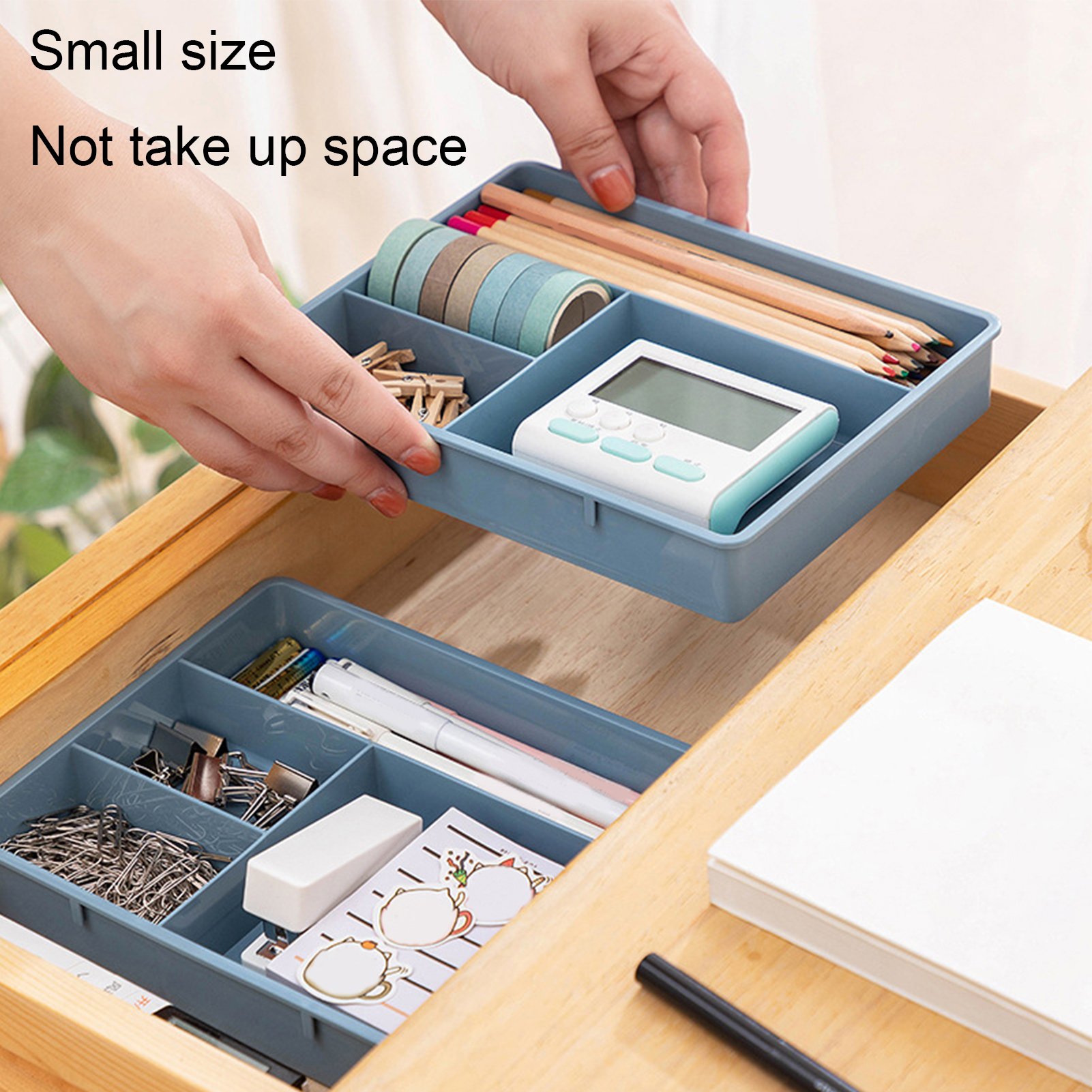 Naturegr 4 Grids Drawer Organizer Dirt-proof PP Home Office Drawer Tray  Divider for Dorm - Walmart.com, image size:1601x1601