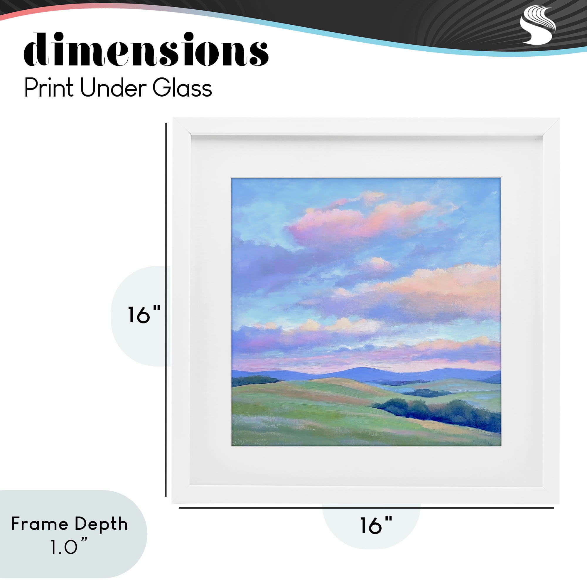 Stupell Industries Rolling Hills with Soft Sunset White Framed Print Under Glass, design by Creative Studio