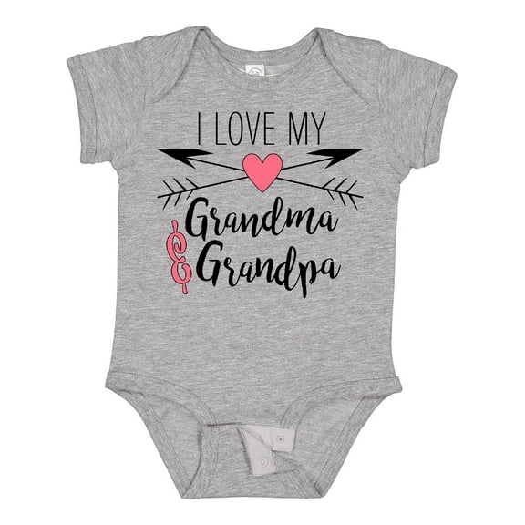 Inktastic I Love My Grandma and Grandpa Heart and Arrows Boys or Girls Baby Bodysuit