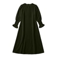 thumbnail image 5 of LYHaoo Elegant Girls Dress With Floral Lace Hem And Round Neck Pure Color Party Gown For And Celebrations，Girls A Line Dresses Sizes 9-10 Years Green, 5 of 5