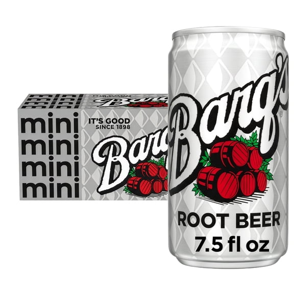 Barq's Root Beer Soda Pop Fridge Pack Mini Cans, 7.5 fl oz, 10 Pack