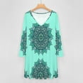 thumbnail image 3 of RWJDXD Robe Ample et Confortable en Été mandala Bleu Robe Surdimensionnée Col en V Robe de Plage Robes Manches Longues Robe de Bal 2024, 3 of 6