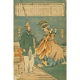 thumbnail image 2 of Utagawa Yoshiiku 13x18 Black Ornate Wood Framed Double Matted Museum Art Print Titled - Ikoku Kotoba - Amerika (1860), 2 of 5