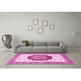 thumbnail image 3 of Ahgly Company Indoor Square Medallion Pink Traditional Area Rugs, 4' Square, 3 of 4