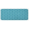 thumbnail image 1 of Damask Kitchen Mat, Blue Colored Pattern with Western Style Tile Revival Flourish Baroque Influences, Plush Decorative Kitchen Mat with Non Slip Backing, 47" X 19", Blue Seafoam, by Ambesonne, 1 of 1