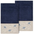 thumbnail image 2 of Linum Home Textiles 2 Piece Texture/Embroidery Turkish Cotton Bath Towel, 27" x 54", Blue, 2 of 3