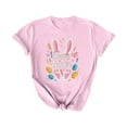 thumbnail image 3 of AGWOLF Easter Shirt Women 2025 Easter Eggs Happy Easter Print Tshirts Short Sleeves Crewneck Shirt for Teen Girl Easter Teacher Shirt Easter Bunny Shirt Women, 3 of 6