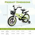 thumbnail image 3 of Gymax 16'' Kid's Bike for 4-7 w/ Height-Adjustable Handlebar & Saddle Handbrake Green, 3 of 10