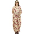 thumbnail image 1 of Bimba Robe de Maternité à Manches Kimono Imprimé Crème avec Ceinture-20, 1 of 7
