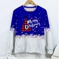 thumbnail image 4 of Femmes Mode Col Rond Noël Manches Longues Tops Chemisier Pull Sweat-Shirt, 4 of 5