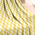 thumbnail image 3 of Yellow and White Checkerboard Pattern Blanket,Comfortable Soft Lamb Wool Throw Blanket,All Season,Warm Lightweight Blankets for Sofa Bed Couch Living Room Chair,30"x40", 3 of 4