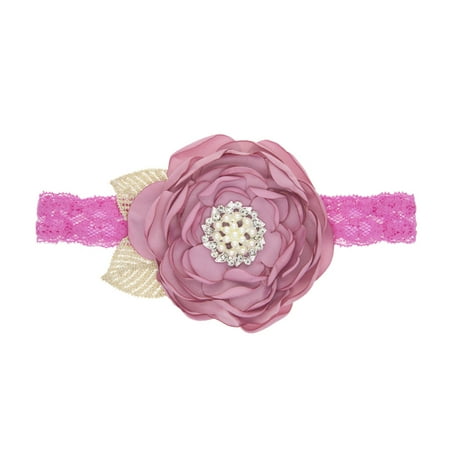 

1PC Newborn Baby Girls Solid Floral Crystal Stretchy Headwear Hat Accessories