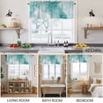 thumbnail image 5 of 2 Pack Teal Marble Valance for Window Golden Lines Modern Abstract Teal Ombre Kitchen Valance Rod Pocket Short Curtain Topper Decorative Window Treatment for Living Room Bedroom 60"x18", 5 of 8