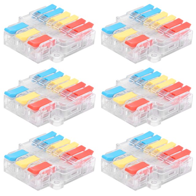 Bloque De Terminales De Cable, Conector De Cable De 10 Piezas Fácil De Enchufar, Laboratorio De Conexión Estable De 450 V 32 A 3 Entradas 6 Salidas Para Electrodomésticos