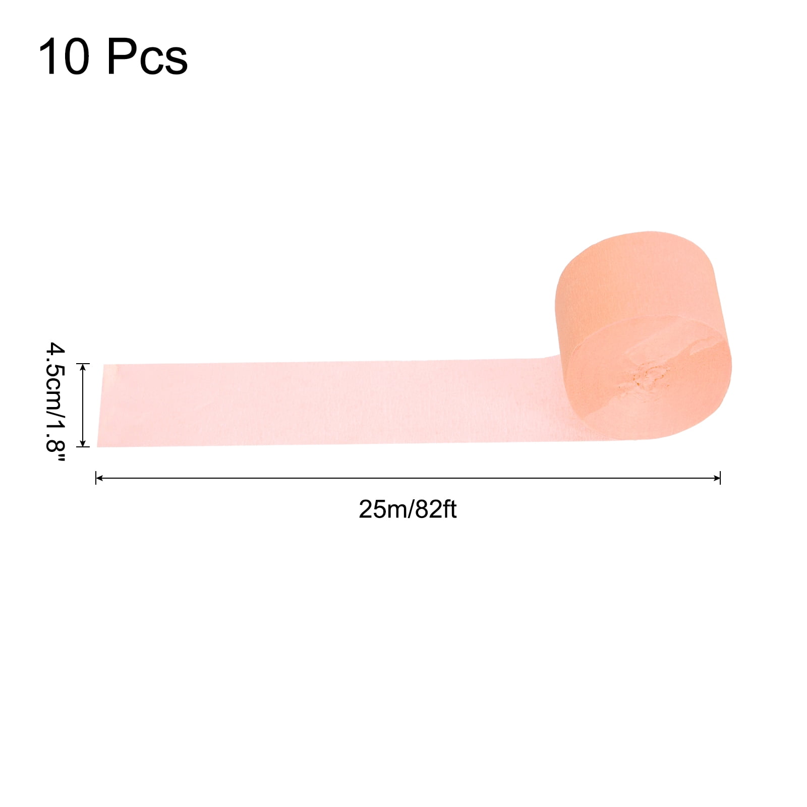 Unique Bargains 10Pcs Crepe Paper Streamers for Party Peach Color 1.8in x 82ft