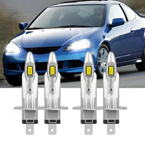 For Acura RSX 2004 2003 2002 QUAYUB H1 LED Headlight High/Low Bulbs Combo 6000K White Bright