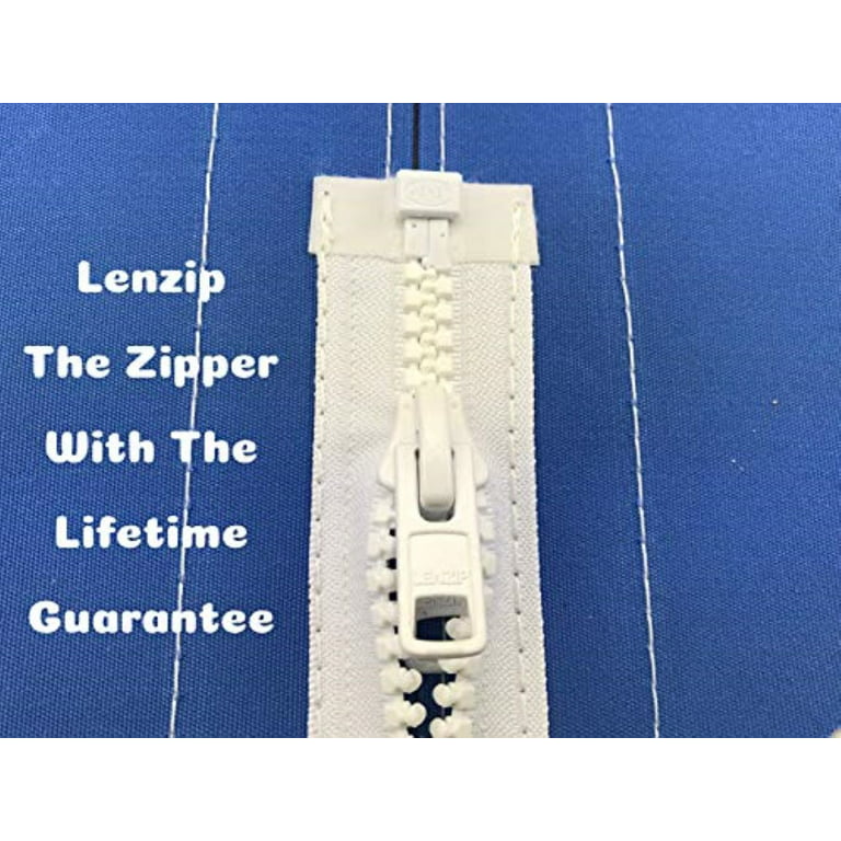 EZ-Xtend Lenzip #10 Separating Zipper For Canvas - Heavy Duty Cut To Length  w/Double Plastic Locking Zipper Slider Includes Stainless Steel Zipper