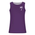 thumbnail image 4 of RYDCOT Mens Summer Beach Cotton Tank Top Hawaiian Palm Tree Print Sleeveless Muscle Basic Tee Vacation Tops Purple, 4 of 5