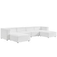 thumbnail image 3 of Modway Mingle Ensemble de Canapé 4 Pcs en Cuir Végane et 2 Ottomans, Blanc, 3 of 11