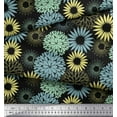 thumbnail image 2 of Soimoi Black Rayon Crepe Fabric Artistic Flower Mandala Printed Fabric 1 Yard 46 Inch Wide, 2 of 3