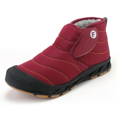 

Lopsle Unisex Winter Cold-Proof Cotton Boots Plus Velvet Warm Snow Boots Non-Slip Anti-Collision Shoes
