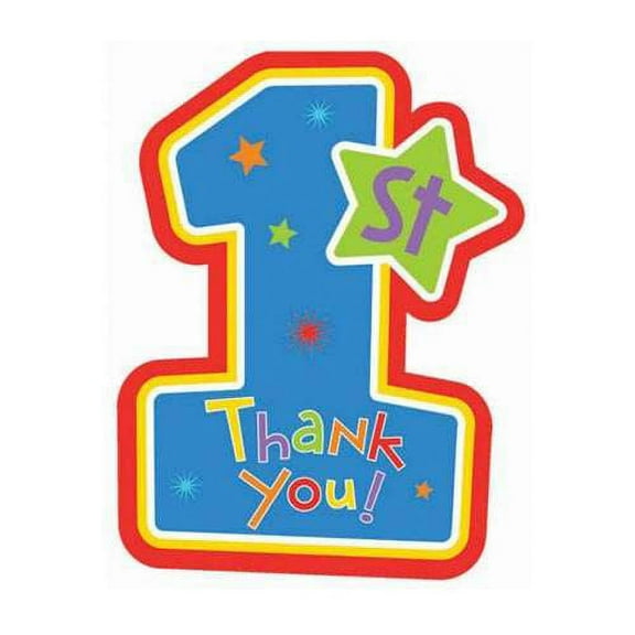 1st Birthday Hugs & Stitches Thank You Notes w/ Envelopes (8ct)