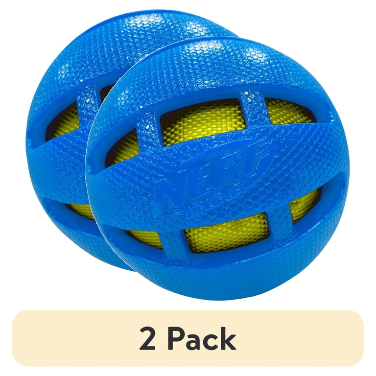 Nerf Dog Crunchable Squeak Ball, Blue, 2-Pack, 3.8 Inch photo 1