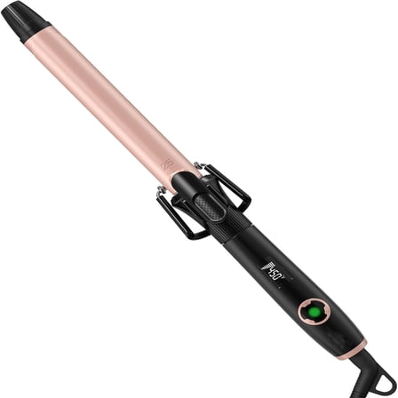 1 Inch Curling Iron with Clipped Tourmaline Ceramic Barrel Professional 1 Inch Hair Curler up to 450°F Dual Voltage for Traveling 60 Mins Auto Off Suit for Different
