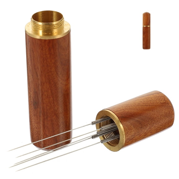HEALEEP Coffee Stirrer Distributor with Wooden Handle and Stainless Steel Needle Coffee Accessories