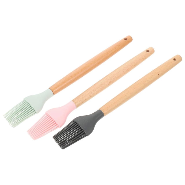 Basting Silicone Pastry Brushes for Cooking Oil Application 3Pcs Assorted