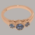 thumbnail image 5 of LBG British Made 18k Rose Gold Natural Tanzanite Womens Anniversary Ring - 33 size options - Size 6.5, 5 of 6
