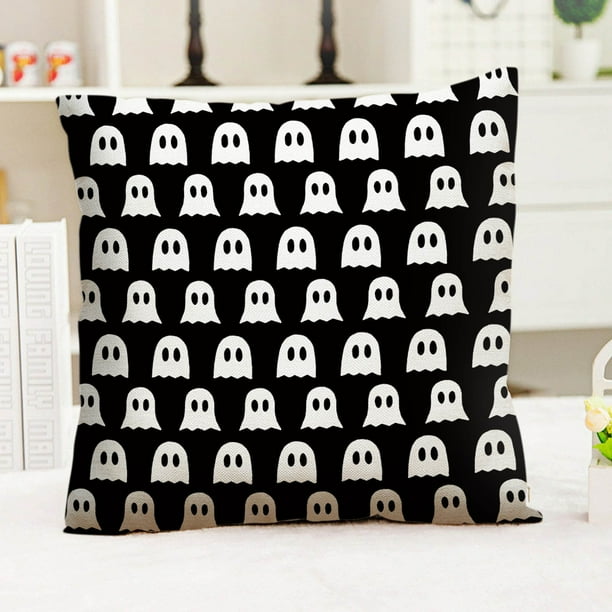 Wmhnj Funda de cojn de lino con estampado de Halloween de 45,7 x 45,7 cm, funda de cojn decorativa para sof con cremallera oculta para sala de estar, dormitorio, decoracin de temporada