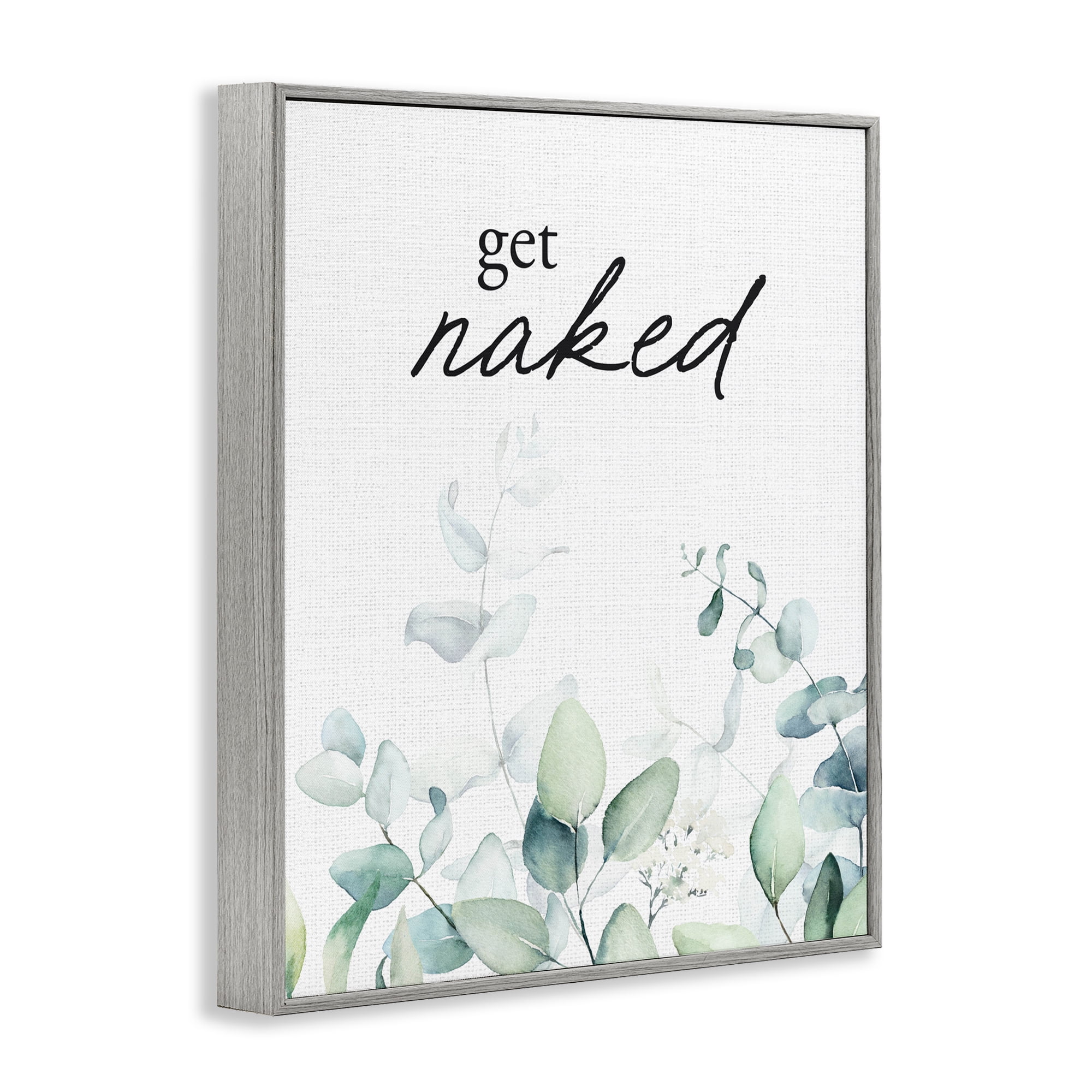 Get Naked Minimal Herbs Gray Framed Giclee Art, design by Lettered and Lined