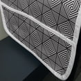 thumbnail image 3 of Geometric Microwave Oven Cover, Simple Modern Art Repetition with Nested Squares Striped Look Pattern, Water Resistant Organizer with Pockets for Kitchen, 36" x 12", Charcoal Grey White, by Ambesonne, 3 of 4