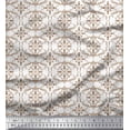 thumbnail image 1 of Soimoi Brown Rayon Fabric Moroccan Damask Decor Fabric Printed Yard 42 Inch Wide, 1 of 3