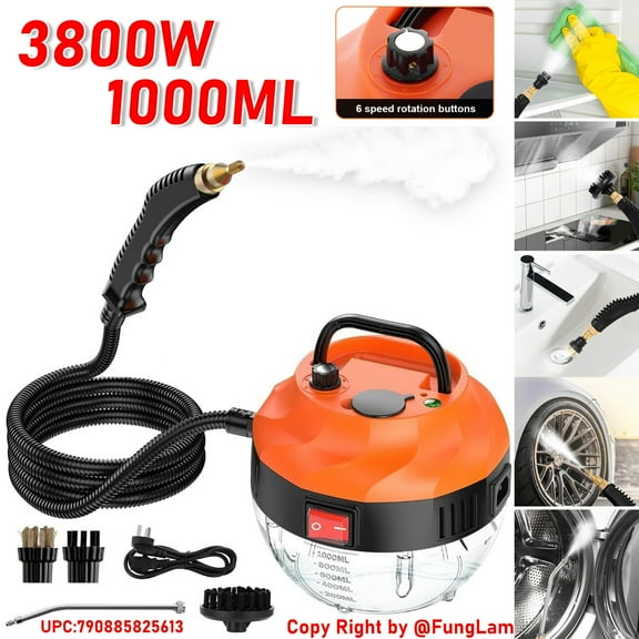 High Pressure Steam Cleaner Household Car Steam Cleaner Cleaning Machine with 3-Level Adjustable 1000ML Tank Portable Steamer for Home, Car, Grease, Grout, Tile & Upholstery
