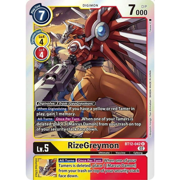 Digimon Across Time Rare RizeGreymon BT12-042
