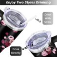 thumbnail image 5 of 40 OZ Gothic Flowers Rose Wildflowers Travel Mug Gifts for Women Men Birthday Travel Cup Gifts for Husband Son Dad Insulated Stainless Steel Water Bottle with Handle, 5 of 7