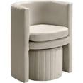 thumbnail image 1 of Best Master Chaise avec Pouf Seager Crème Velours Ronde, 1 of 3