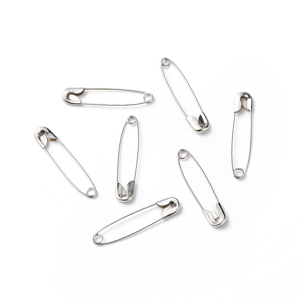 Iron Safety Pins Platinum 36~38x8x3mm Pin: 1mm about 1000pcs/bag