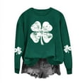 thumbnail image 2 of Luxalzxs St Patricks Day Sweatshirt for Women Saint Patrick's Day Lucky Shamrock Printed Round Neck Long Sleeve T-Shirt Loose Tops, 2 of 3
