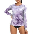 thumbnail image 4 of joogoo Womens UPF 50+ Rash Guard Peonies Floral Long Sleeve UV Protection Sun Shirts Tops S, 4 of 7